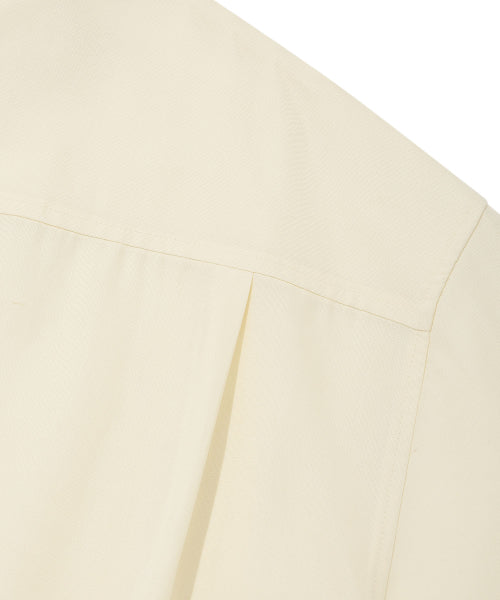 Linen Blended Oversized Fit Short-Sleeved Shirt Beige