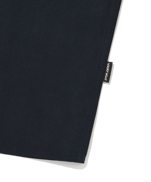 linen blended overfit short-sleeved shirt navy