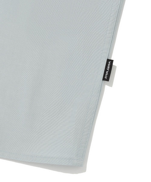 Linen Blended Oversized Fit Short-Sleeved Shirt Sky Blue