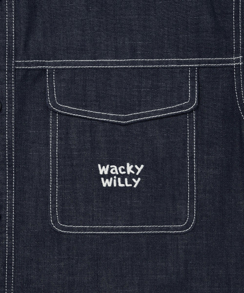Easy denim short-sleeved shirt blue