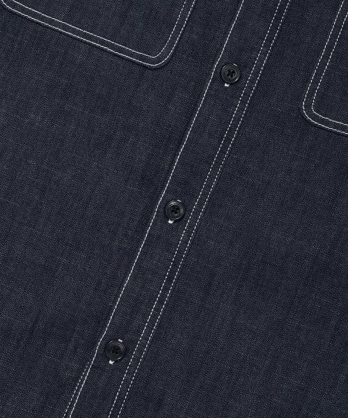 Easy denim short-sleeved shirt blue