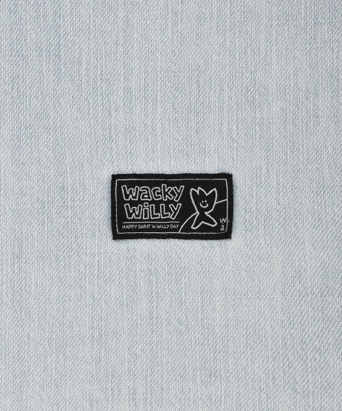 Easy denim short-sleeved shirt sky blue