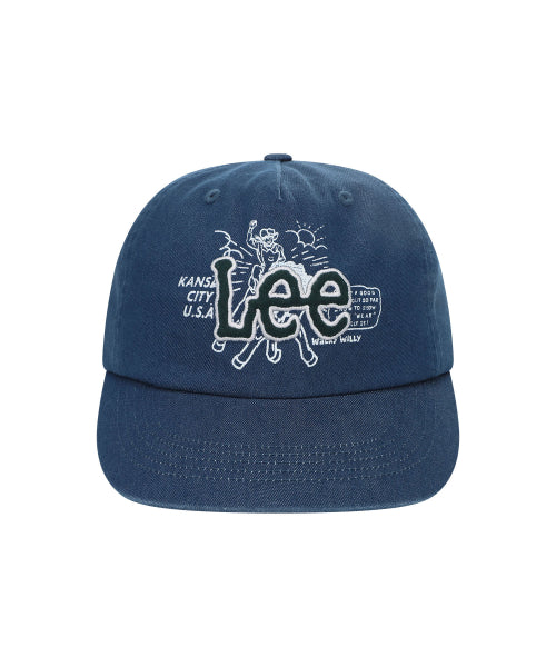 [Waki Willi x Lee] Denim graphic ball cap indigo