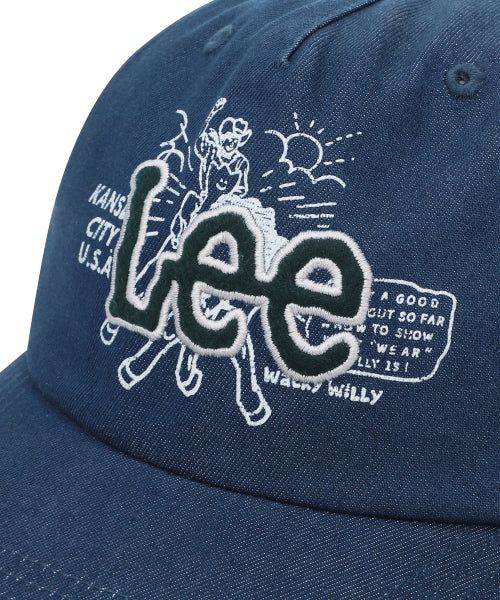 [Waki Willi x Lee] Denim graphic ball cap indigo