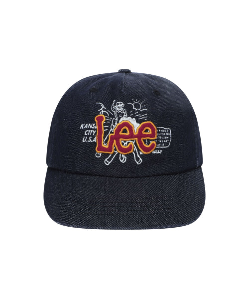 [Waki Willi x Lee] Denim graphic ball cap dark indigo