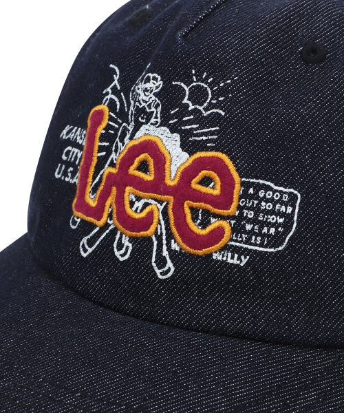 [Waki Willi x Lee] Denim graphic ball cap dark indigo