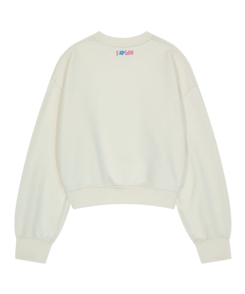 [Waki Willi x Lee] Women's Irish Graphic Crop Sweatshirt Cream