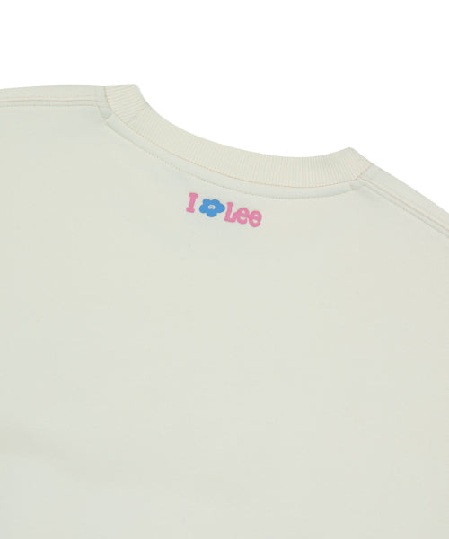 [Waki Willi x Lee] Women's Irish Graphic Crop Sweatshirt Cream