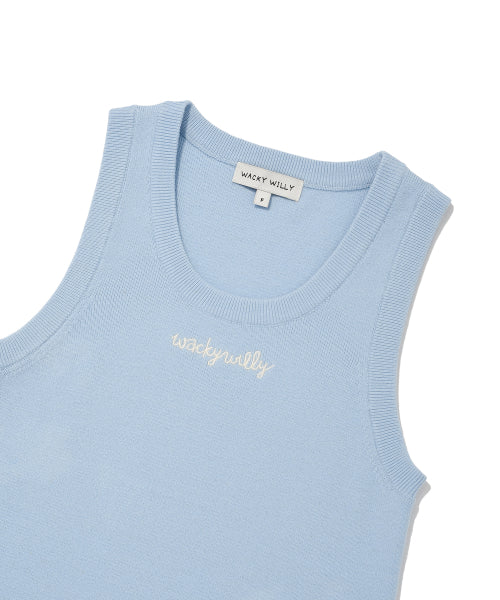 Women's sleeveless knitwear sky blue