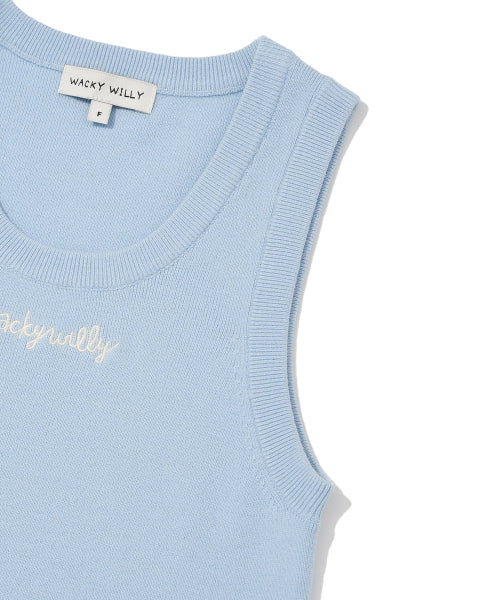 Women's sleeveless knitwear sky blue