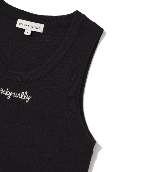 Women's sleeveless knit dark navy