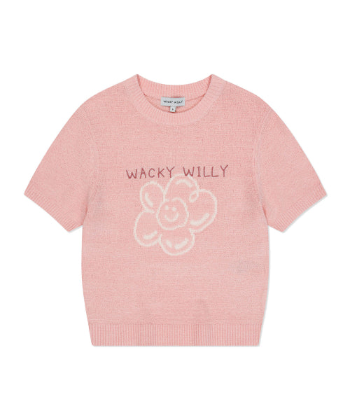 Women's Lily Graphic Short-Sleeved Knit Pink