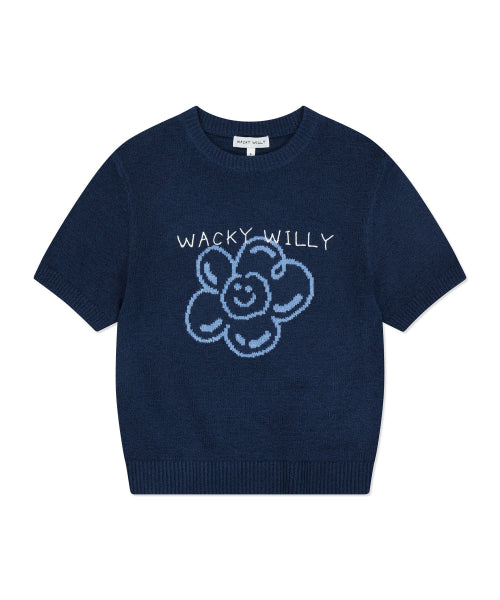 Women's Lily Graphic Short-Sleeved Knitwear Dark Navy