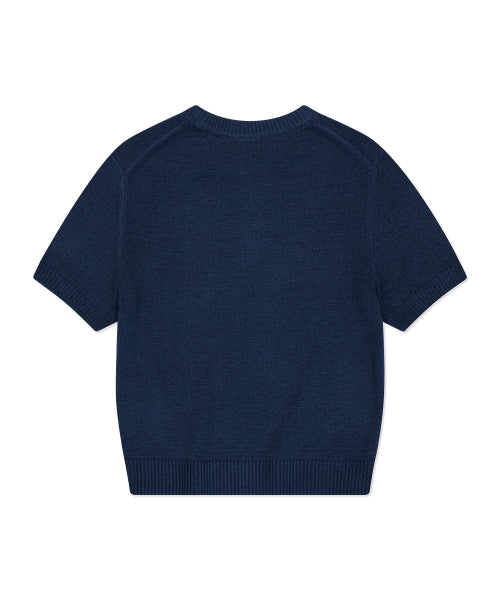 Women's Lily Graphic Short-Sleeved Knitwear Dark Navy