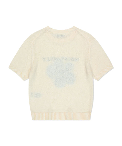 Women's Lily Graphic Short Sleeve Knit Cream