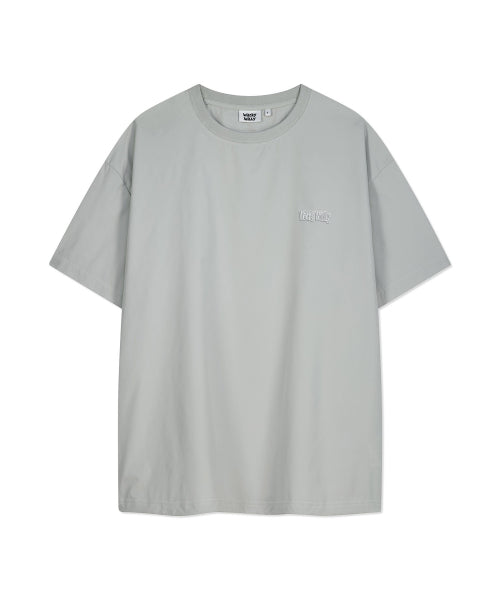 Waki typo flower island short-sleeved T-shirt gray
