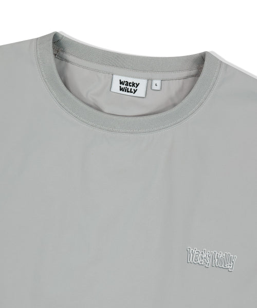 Waki typo flower island short-sleeved T-shirt gray