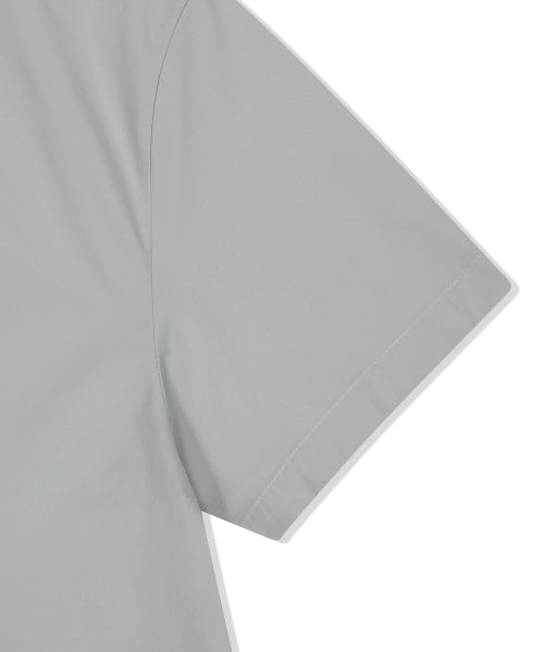 Waki typo flower island short-sleeved T-shirt gray