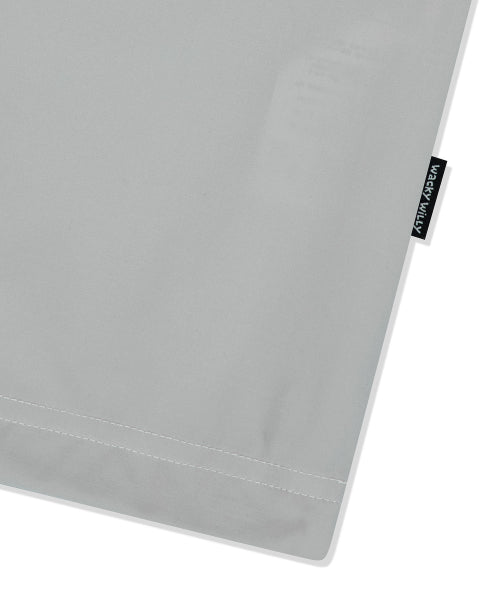 Waki typo flower island short-sleeved T-shirt gray
