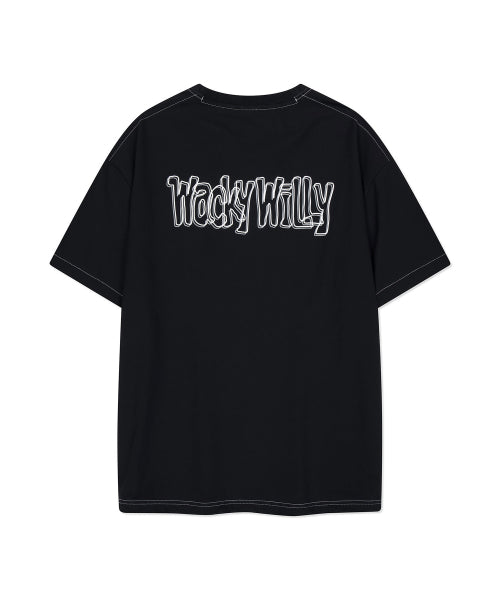 Waki typo island short-sleeved T-shirt black