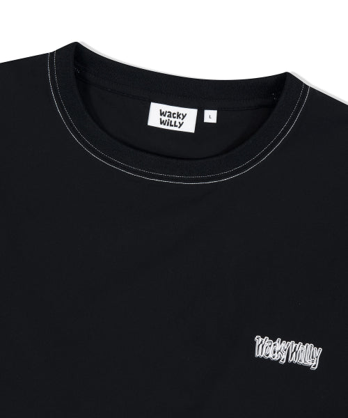 Waki typo island short-sleeved T-shirt black