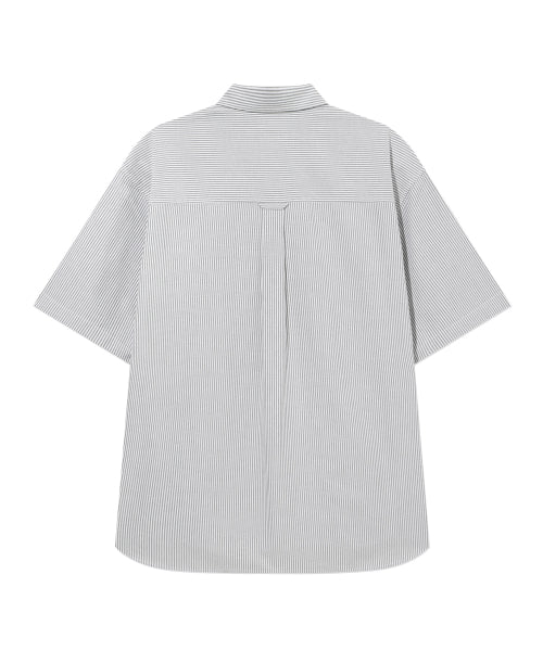 C LOGO OXFORD STRIPE HALF SHIRTS