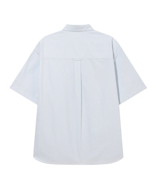 C LOGO OXFORD STRIPE HALF SHIRTS