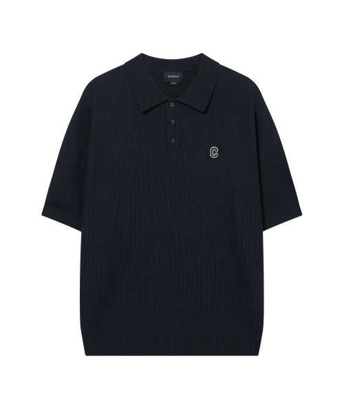 C LOGO COLLAR HALF KNIT