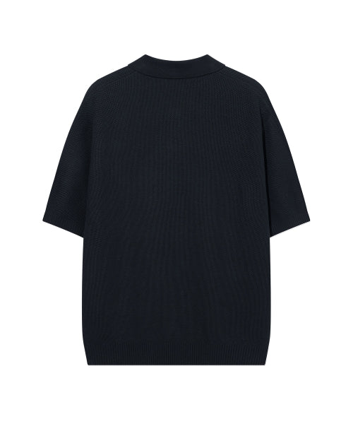 C LOGO COLLAR HALF KNIT
