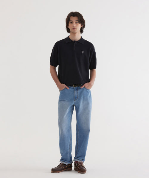 C LOGO COLLAR HALF KNIT