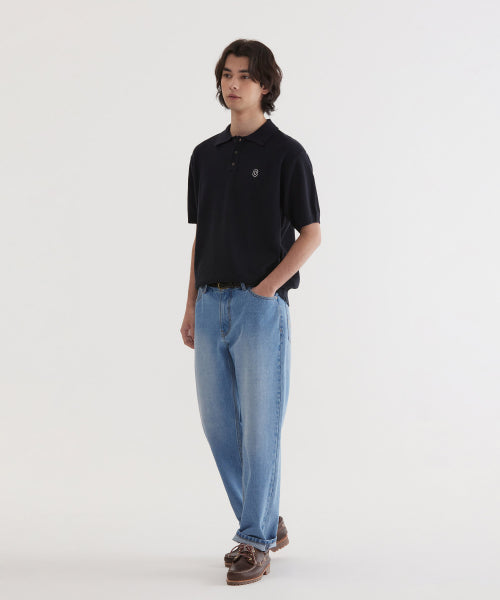 C LOGO COLLAR HALF KNIT