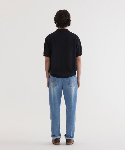C LOGO COLLAR HALF KNIT