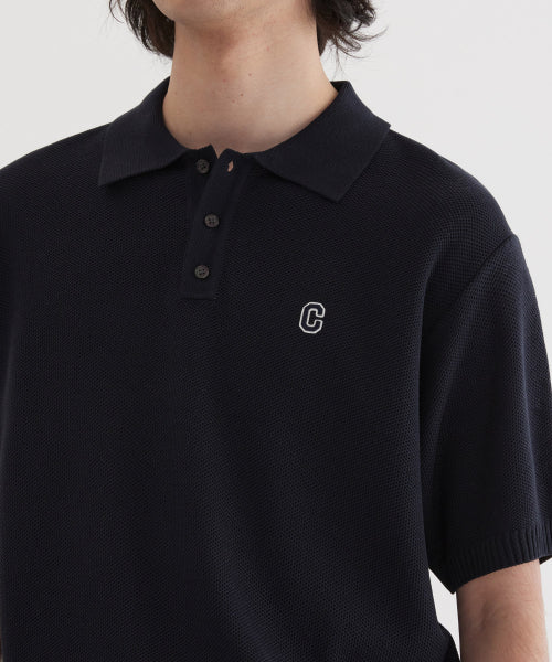 C LOGO COLLAR HALF KNIT