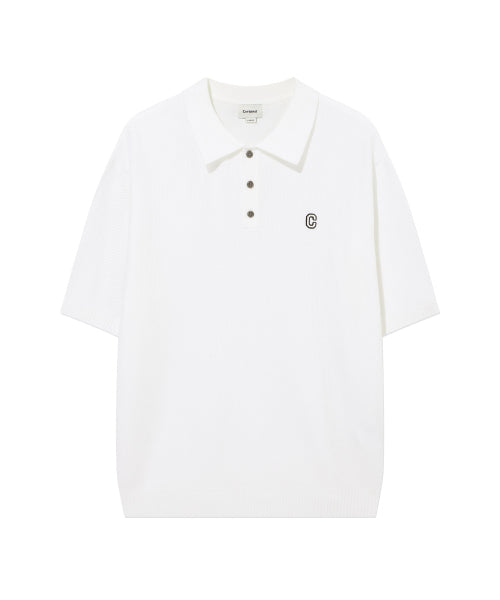 C LOGO COLLAR HALF KNIT