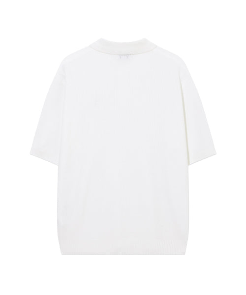 C LOGO COLLAR HALF KNIT