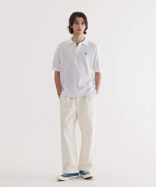C LOGO COLLAR HALF KNIT