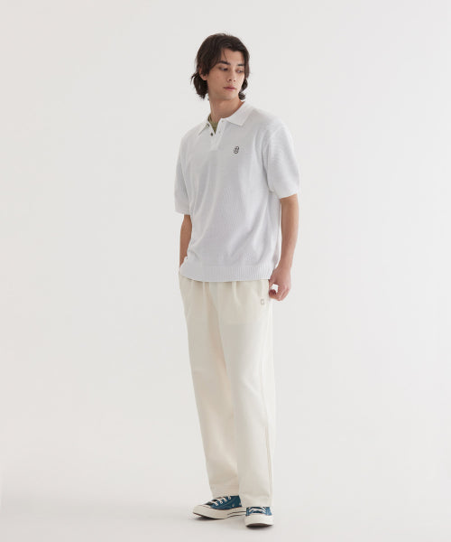 C LOGO COLLAR HALF KNIT