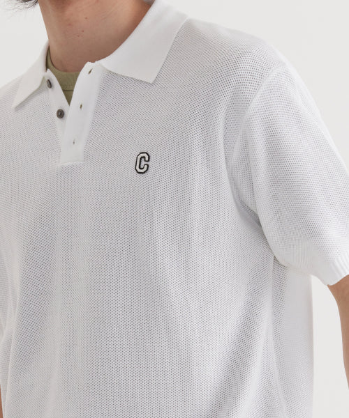 C LOGO COLLAR HALF KNIT