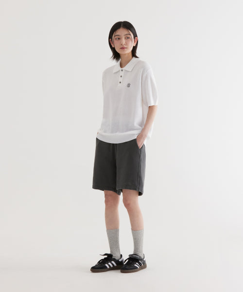 C LOGO COLLAR HALF KNIT
