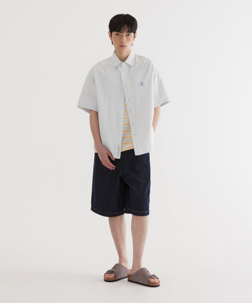 C LOGO DENIM HALF SHIRTS