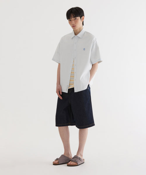 C LOGO DENIM HALF SHIRTS