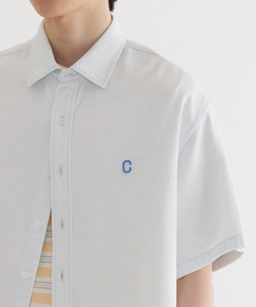 C LOGO DENIM HALF SHIRTS