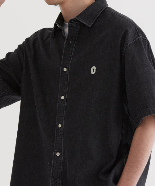 C LOGO DENIM HALF SHIRTS
