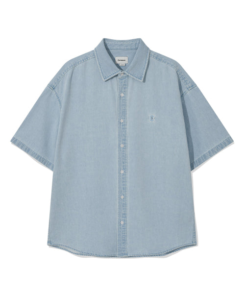C LOGO DENIM HALF SHIRTS