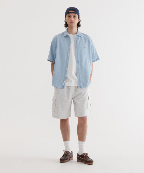 C LOGO DENIM HALF SHIRTS