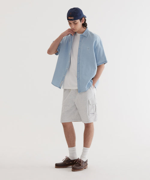 C LOGO DENIM HALF SHIRTS