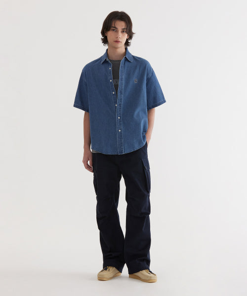 C LOGO DENIM HALF SHIRTS