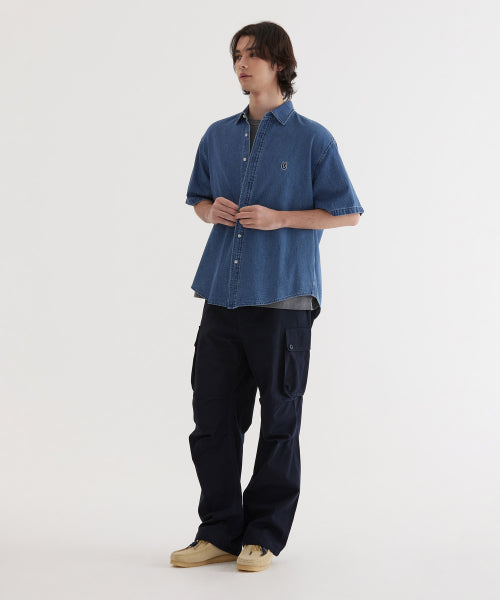 C LOGO DENIM HALF SHIRTS
