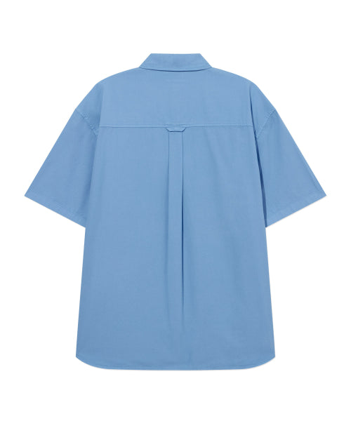 C LOGO PIGMENT OXFORD HALF SHIRTS