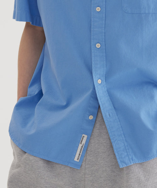 C LOGO PIGMENT OXFORD HALF SHIRTS